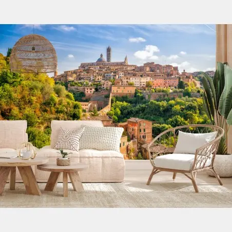 Wall mural Siena skyline panorama, Italy • Wallissimo®
