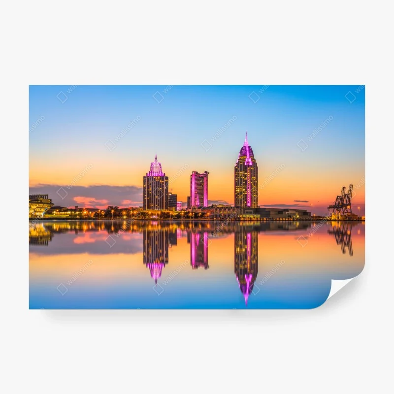 Wall mural Mobile skyline at sunset