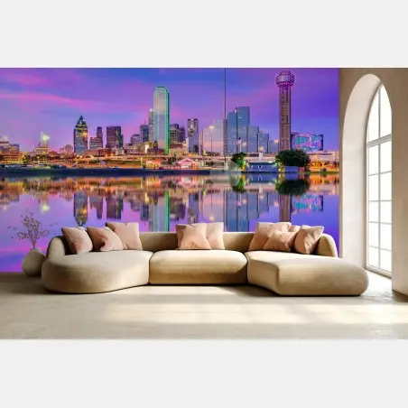 Wall mural Dallas skyline at purple dusk • Wallissimo®