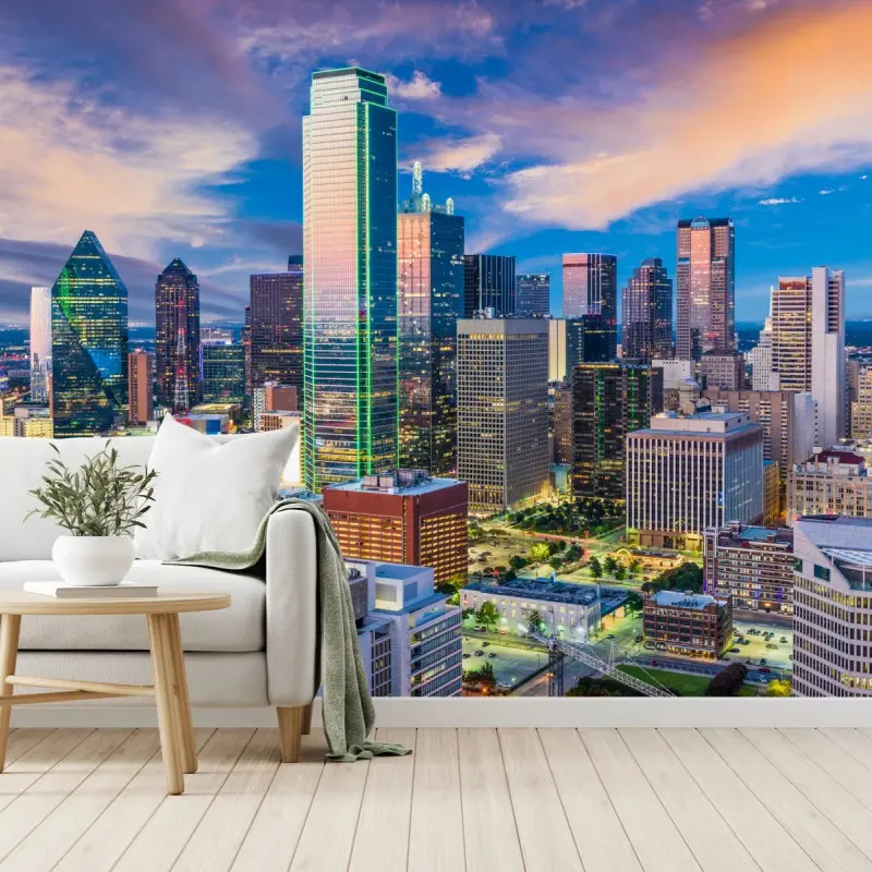 Wall mural Dallas skyline at dusk