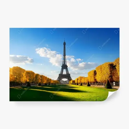 Wall mural spring at Champs de Mars, Eiffel Tower, Paris • Wallissimo®