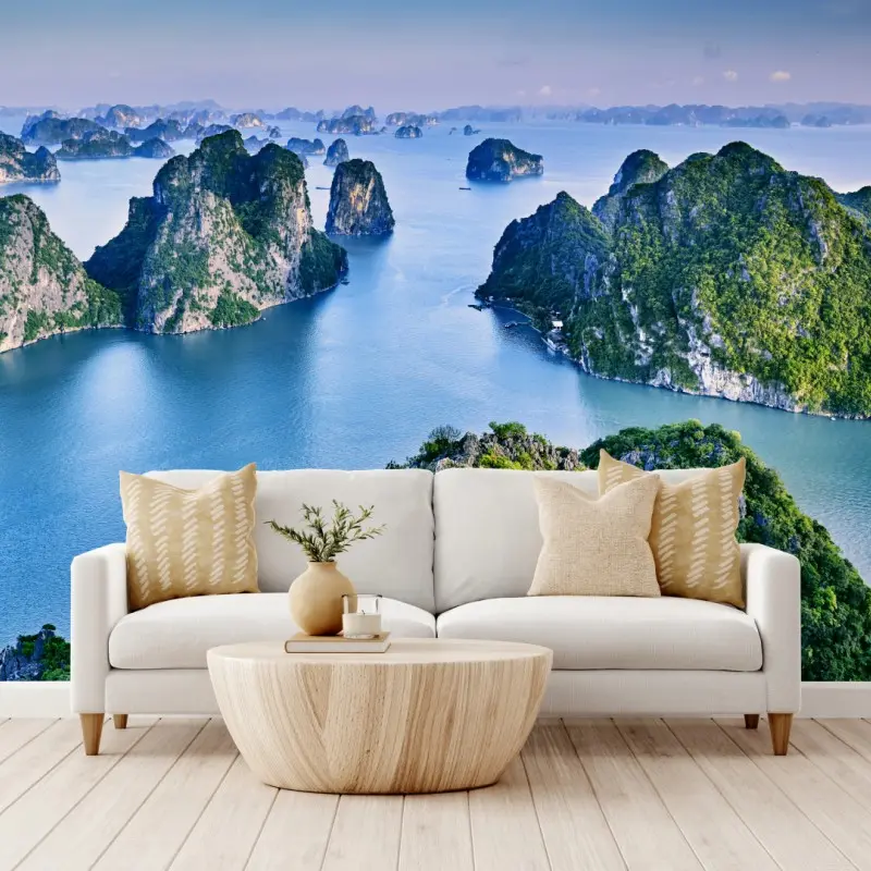 Wall mural Halong Bay limestone islands panorama