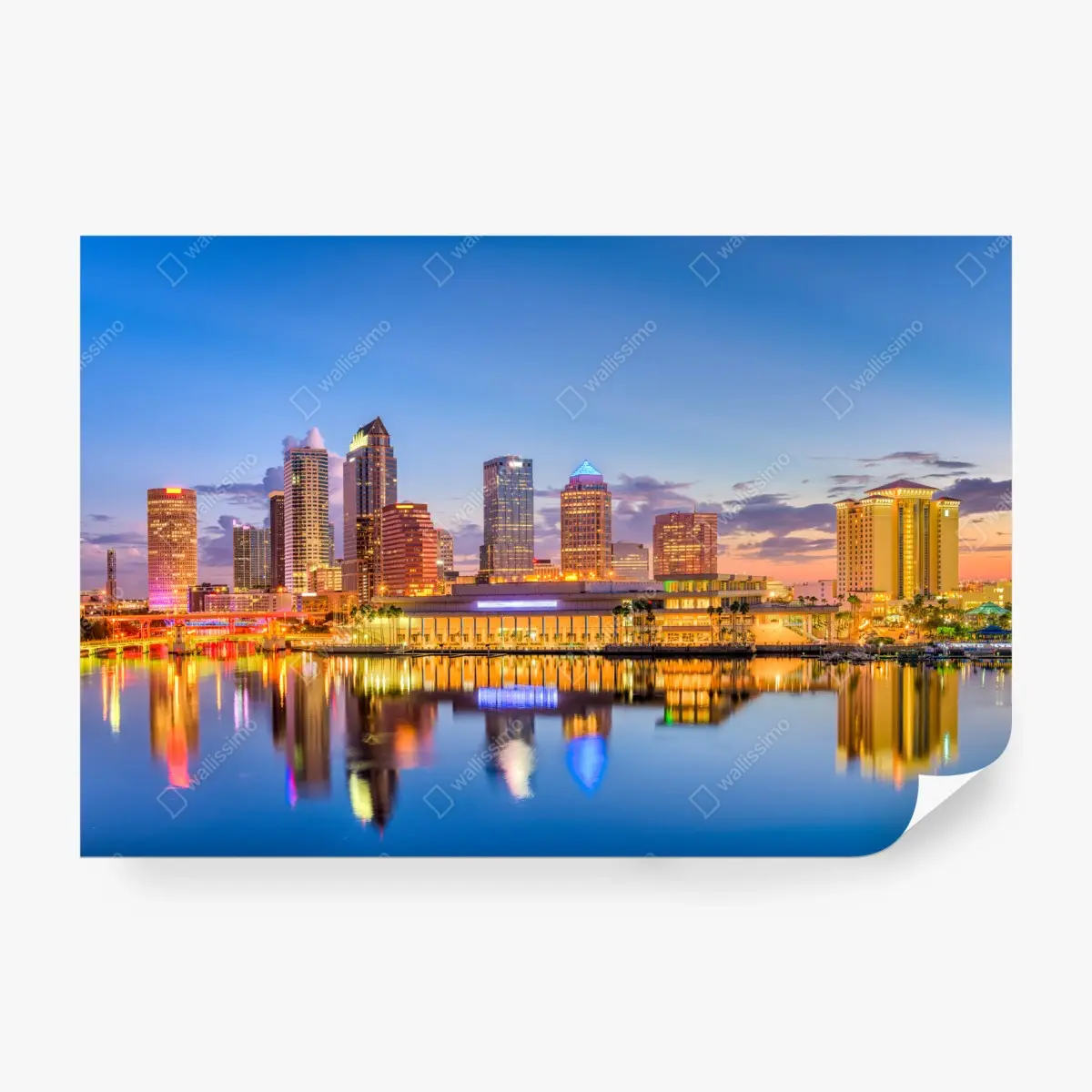 Wall mural Tampa skyline at dusk • Wallissimo®