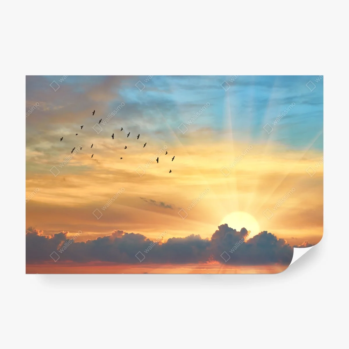 Wall mural golden sunrise over clouds ⁕ Wallissimo® Wall mural golden sunrise over clouds ⁕ Wallissimo®