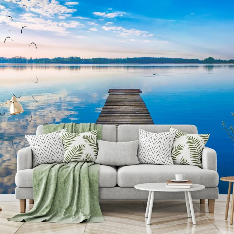 Wall mural serene pier at Selment Wielki, Masuria