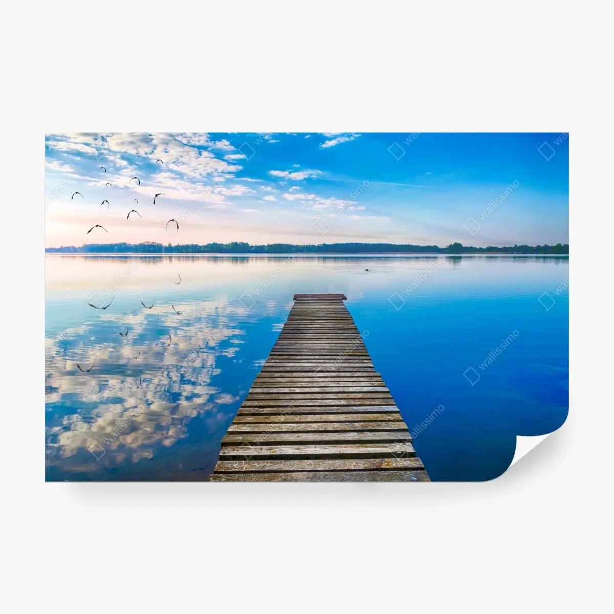 Wall mural serene pier at Selment Wielki, Masuria • Wallissimo® Wall mural serene pier at Selment Wielki, Masuria • Wallissimo®