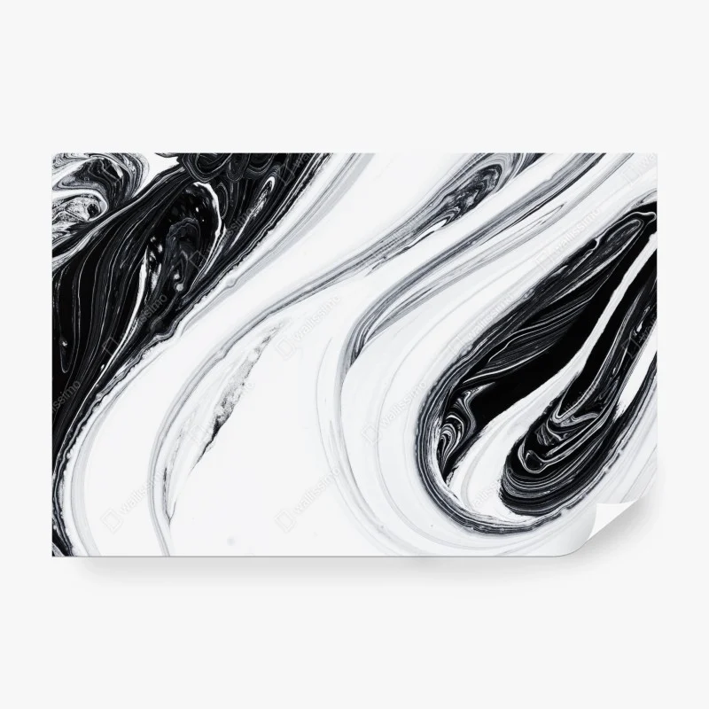 Wall mural monochrome marble swirl