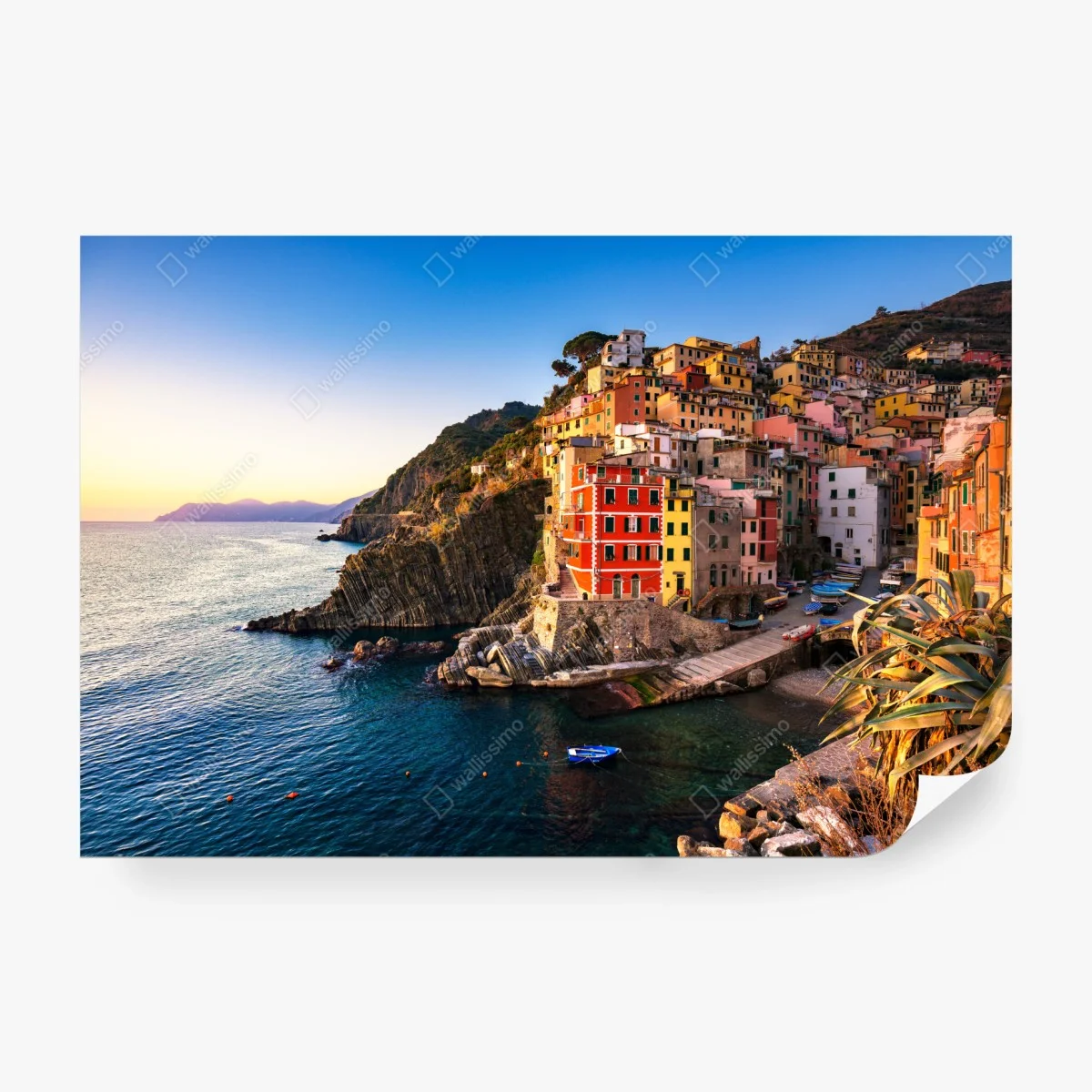 Wall mural sunset over Riomaggiore, Cinque Terre • Wallissimo® Wall mural sunset over Riomaggiore, Cinque Terre • Wallissimo®