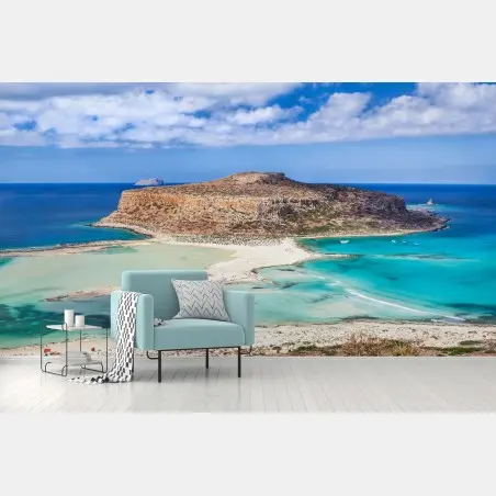 Wall mural turquoise lagoon beach panorama • Wallissimo®