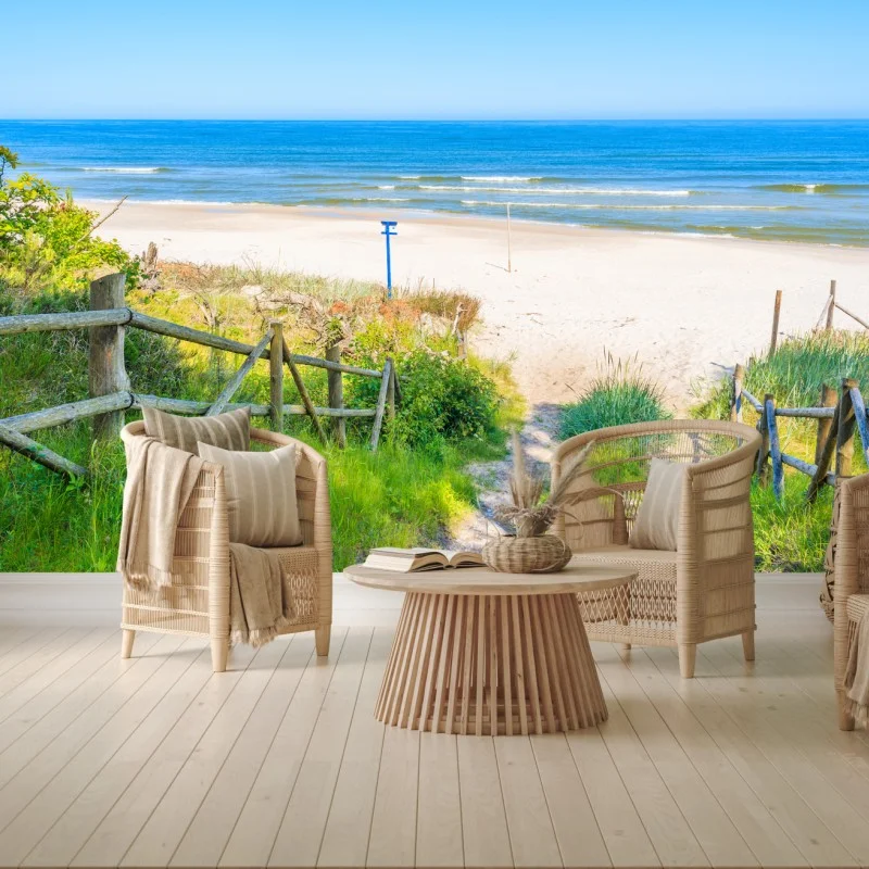 Wall mural path to Baltic Sea beach