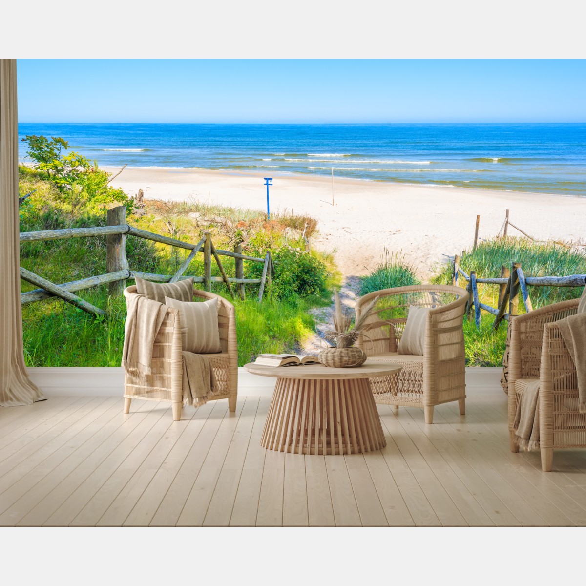 Wall mural path to Baltic Sea beach • Wallissimo®