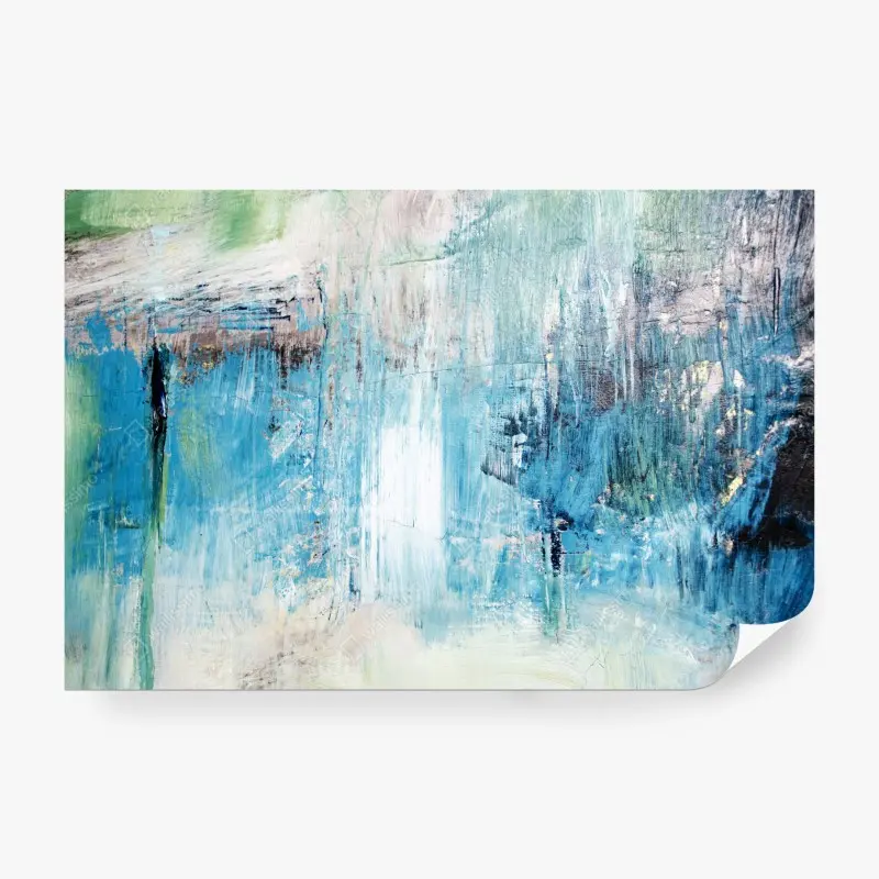 Wall mural turquoise abstract oil painting texture