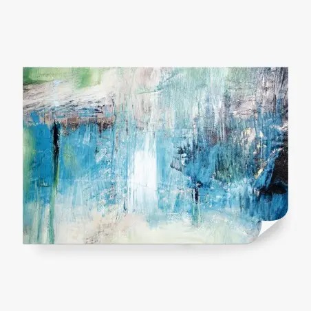 Wall mural turquoise abstract oil painting texture • Wallissimo®