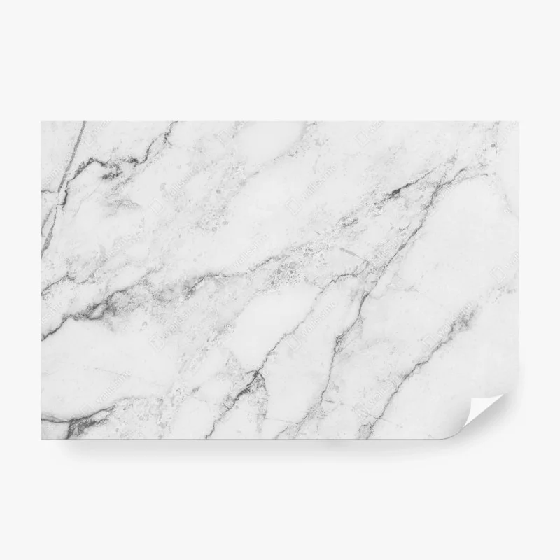 Wall mural white marble texture with gray veins