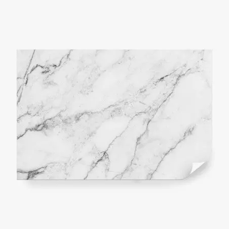 Wall mural white marble texture with gray veins • Wallissimo®