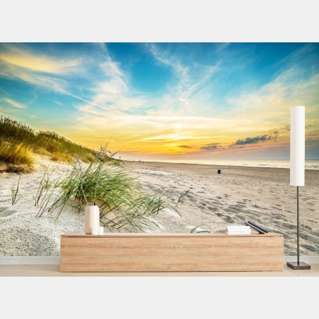 Wall mural sunset over serene sand dunes • Wallissimo®