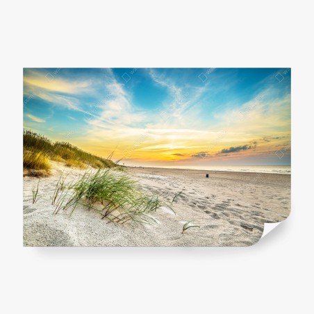 Wall mural sunset over serene sand dunes • Wallissimo®