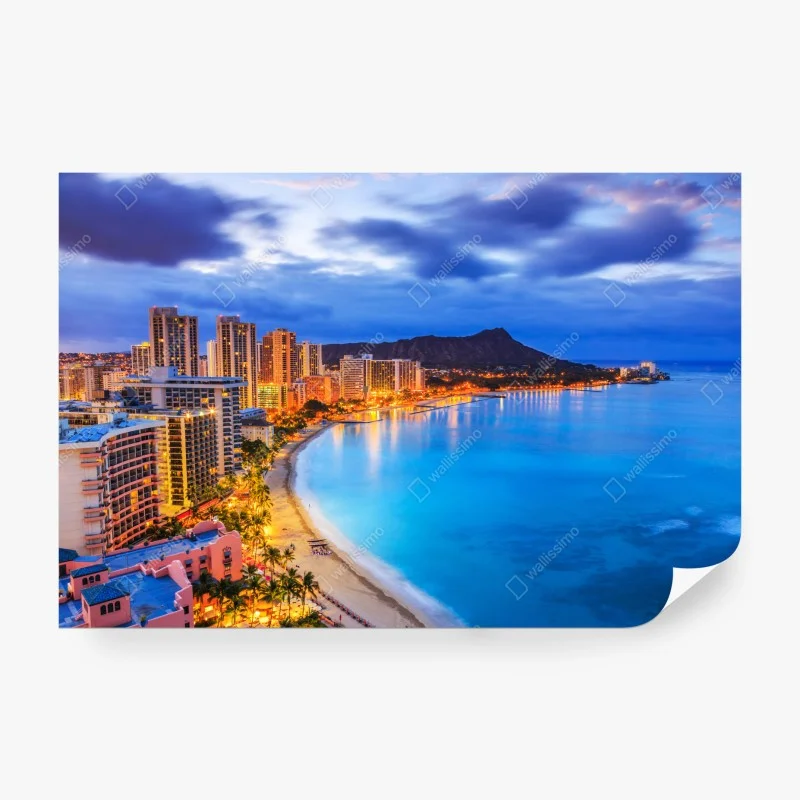 Wall mural Honolulu skyline at dusk