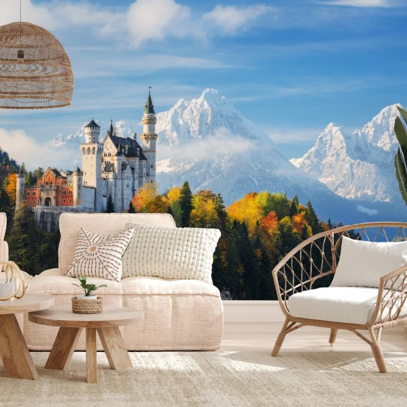 Wall mural fairytale castle in the Alps