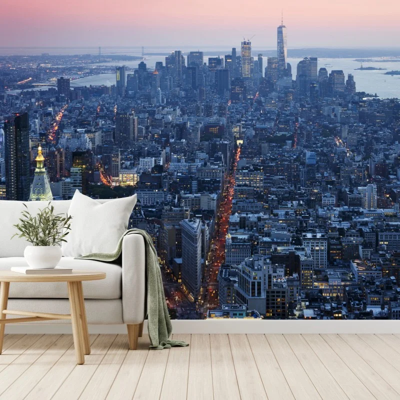 Wall mural sunset over Manhattan skyline