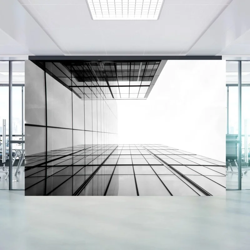 Wall mural minimalist glass skyscraper perspective ⁕ Wallissimo®