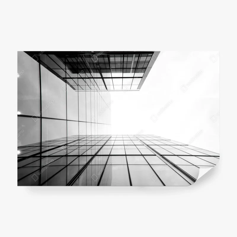 Wall mural minimalist glass skyscraper perspective ⁕ Wallissimo®