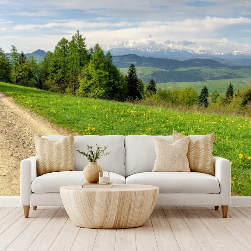 Wall mural Gorce Mountains spring trail ⁕ Wallissimo® Wall mural Gorce Mountains spring trail ⁕ Wallissimo®