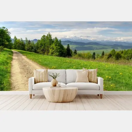 Wall mural Gorce Mountains spring trail • Wallissimo®
