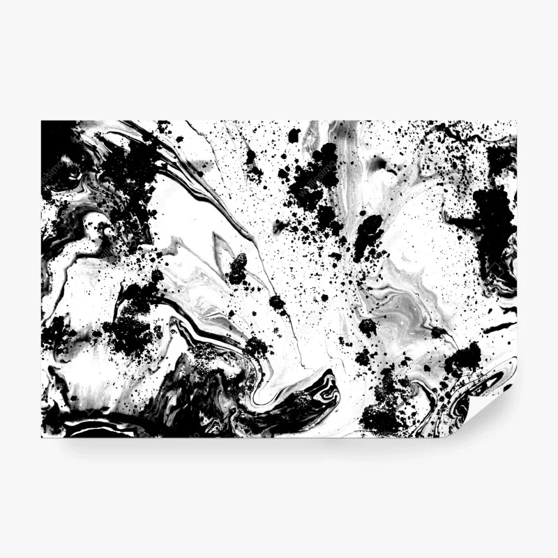 Wall mural monochrome marble ink abstract