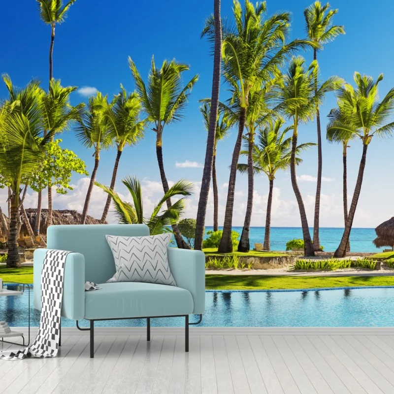 Wall mural tropical beach retreat in Punta Cana