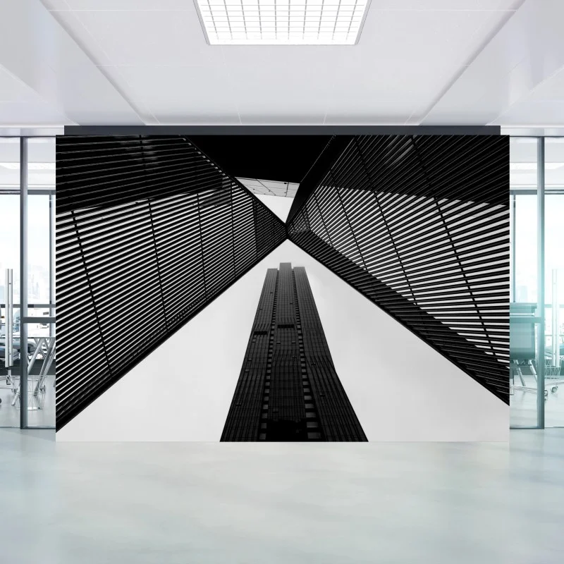 Wall mural Melbourne architectural lines in monochrome