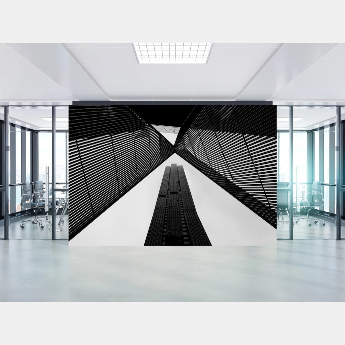 Wall mural Melbourne architectural lines in monochrome • Wallissimo®