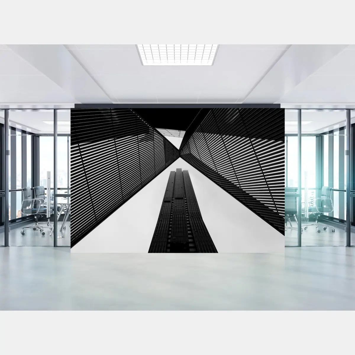 Wall mural Melbourne architectural lines in monochrome • Wallissimo®
