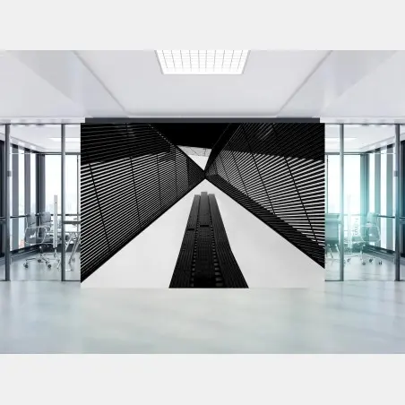 Wall mural Melbourne architectural lines in monochrome • Wallissimo®