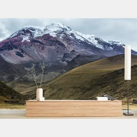 Wall mural majestic snow-capped mountain valley • Wallissimo®