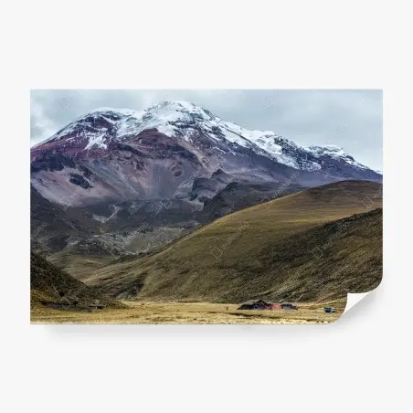 Wall mural majestic snow-capped mountain valley • Wallissimo®