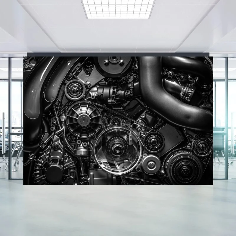 Wall mural precision engine mechanics close-up