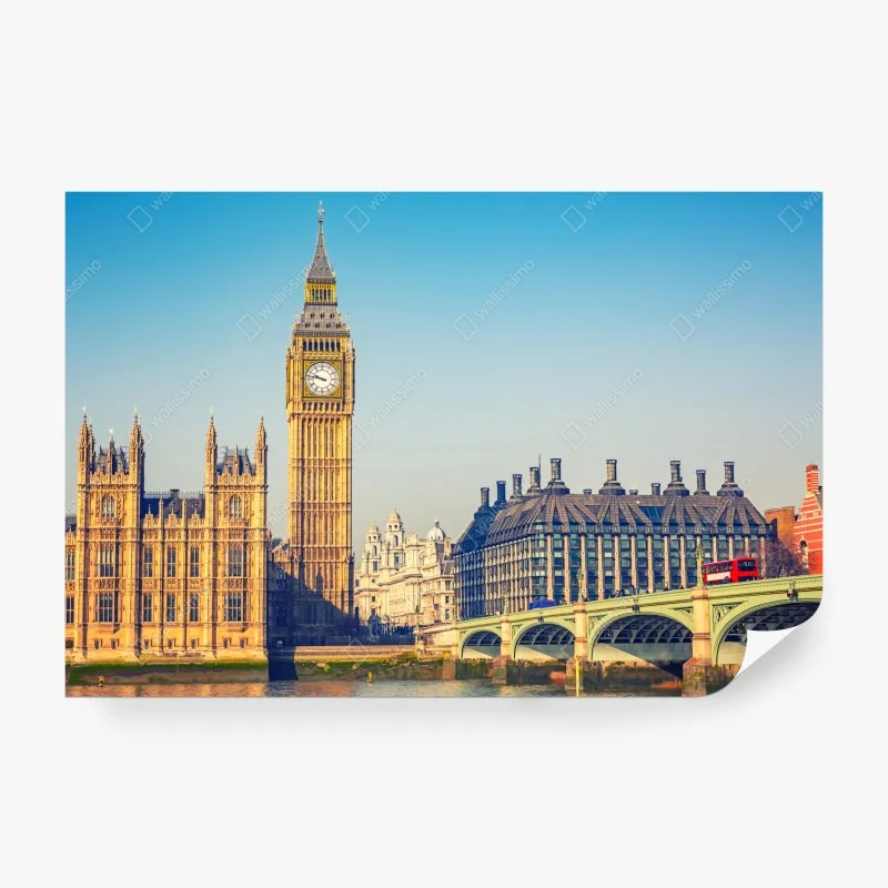 Wall mural London skyline with Big Ben and Westminster Bridge