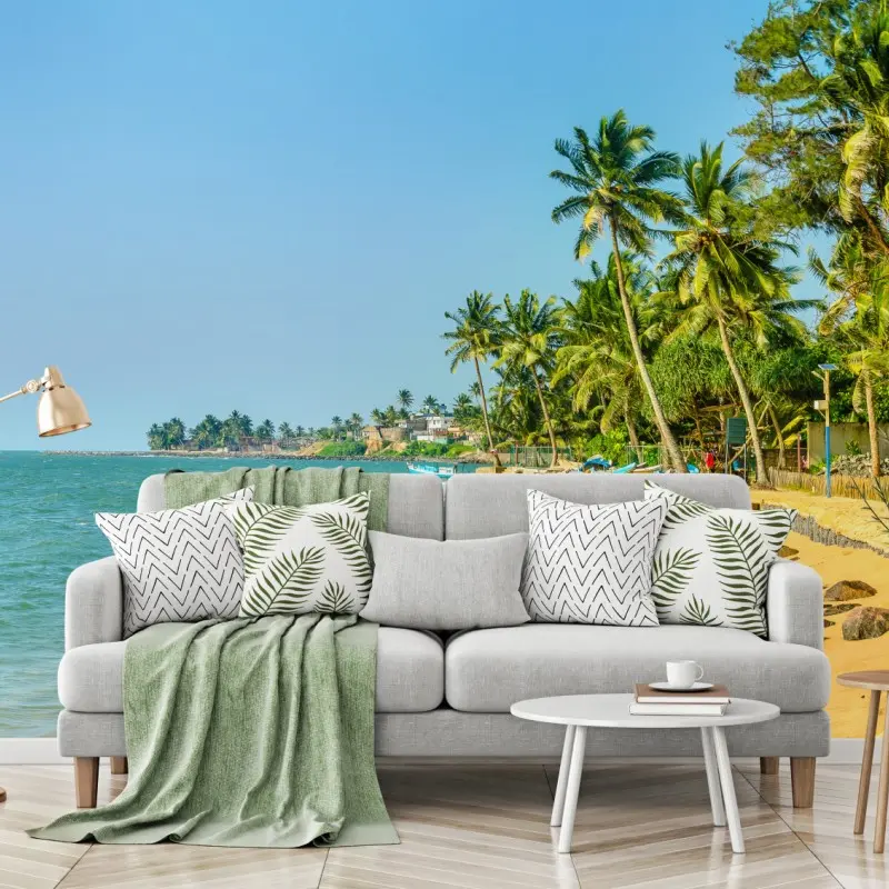 Wall mural tropical palm beach seascape