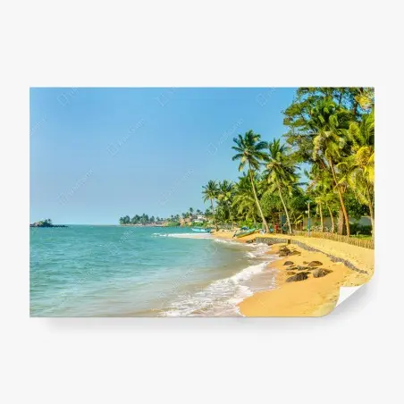 Wall mural tropical palm beach seascape • Wallissimo®