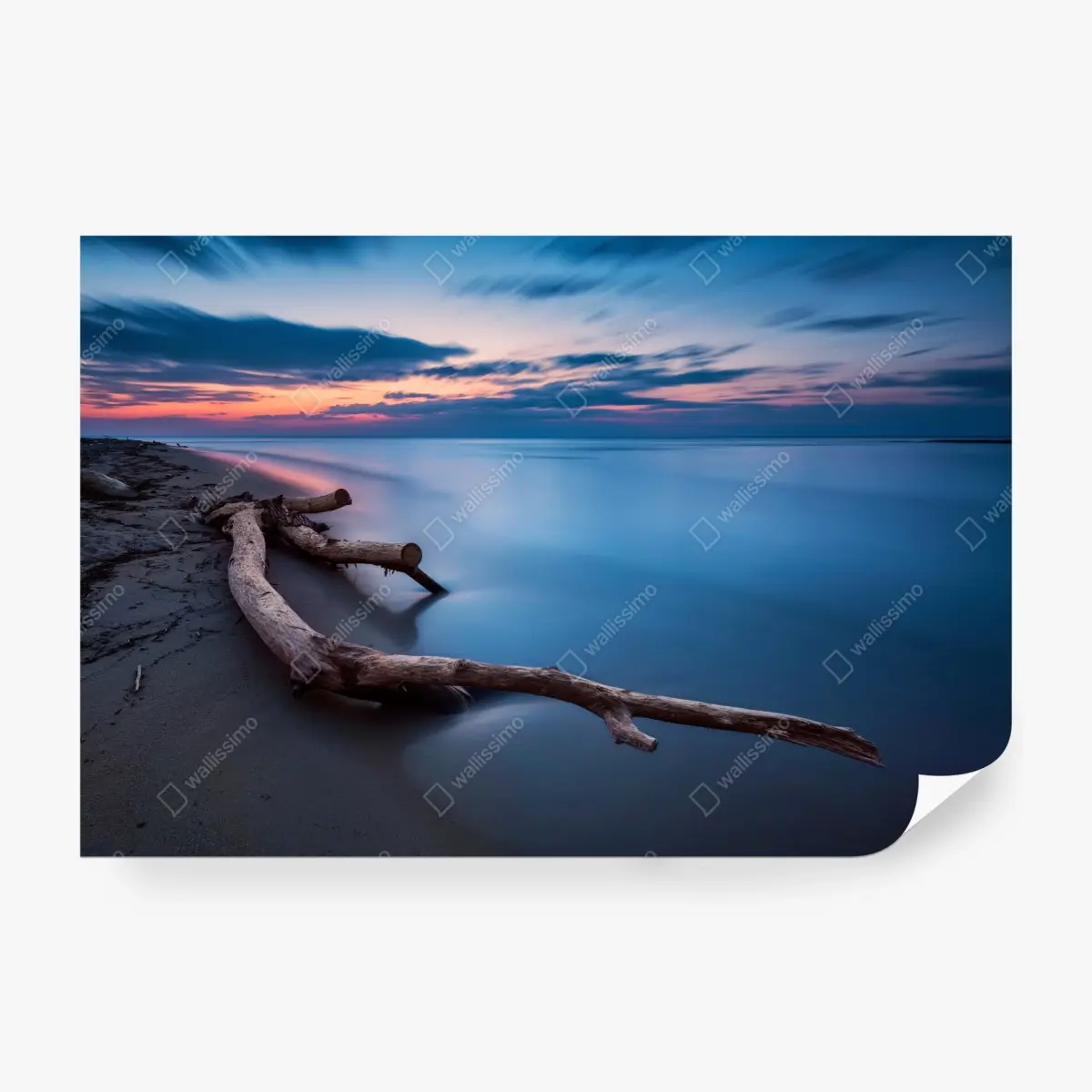 Wall mural twilight driftwood on a calm beach ⁕ Wallissimo® Wall mural twilight driftwood on a calm beach ⁕ Wallissimo®