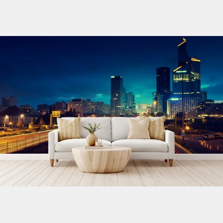 Wall mural La Défense skyline at dusk • Wallissimo®