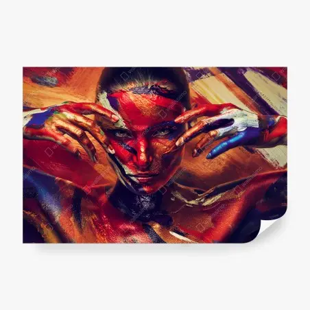 Wall mural mysterious painted portrait • Wallissimo®