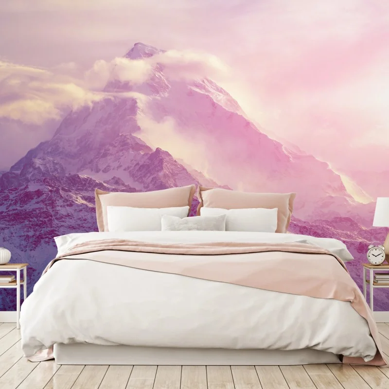 Wall mural pastel alpine sunrise mountain landscape