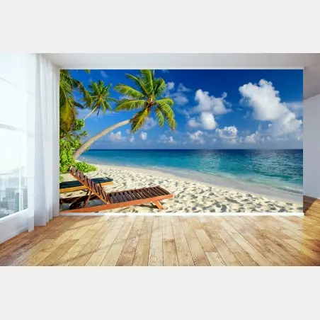 Wall mural tropical Maldives beach escape • Wallissimo®