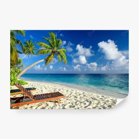 Wall mural tropical Maldives beach escape • Wallissimo®