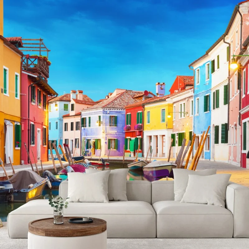 Wall mural colorful houses in Burano, Venice