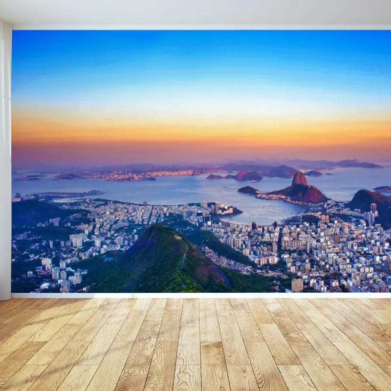 Wall mural rio de Janeiro skyline at sunset