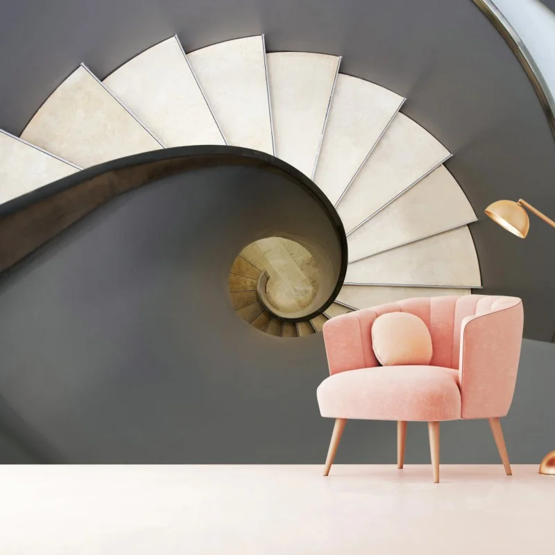 Wall mural spiral staircase abstract composition