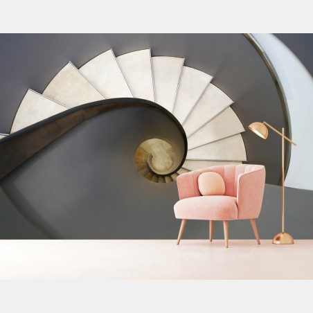 Wall mural spiral staircase abstract composition • Wallissimo®